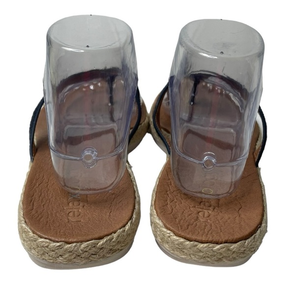 Tommy Bahama Relaxology Women’s Ionna Navy Blue Leather/Mohair Sandals - Picture 5 of 10